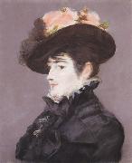 Portrait de Jeanne Martin au Chapeau orne d'une Rose